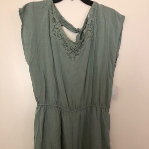 Women's teal sleeveless romper